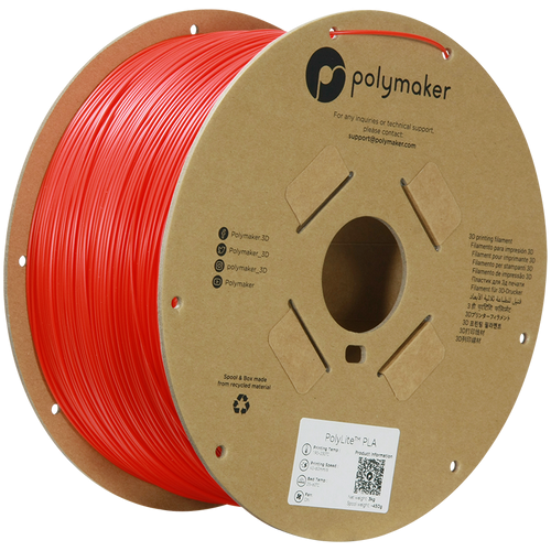POLYMAKER - PLA POLYLITE 1.75MM ROUGE 3KG