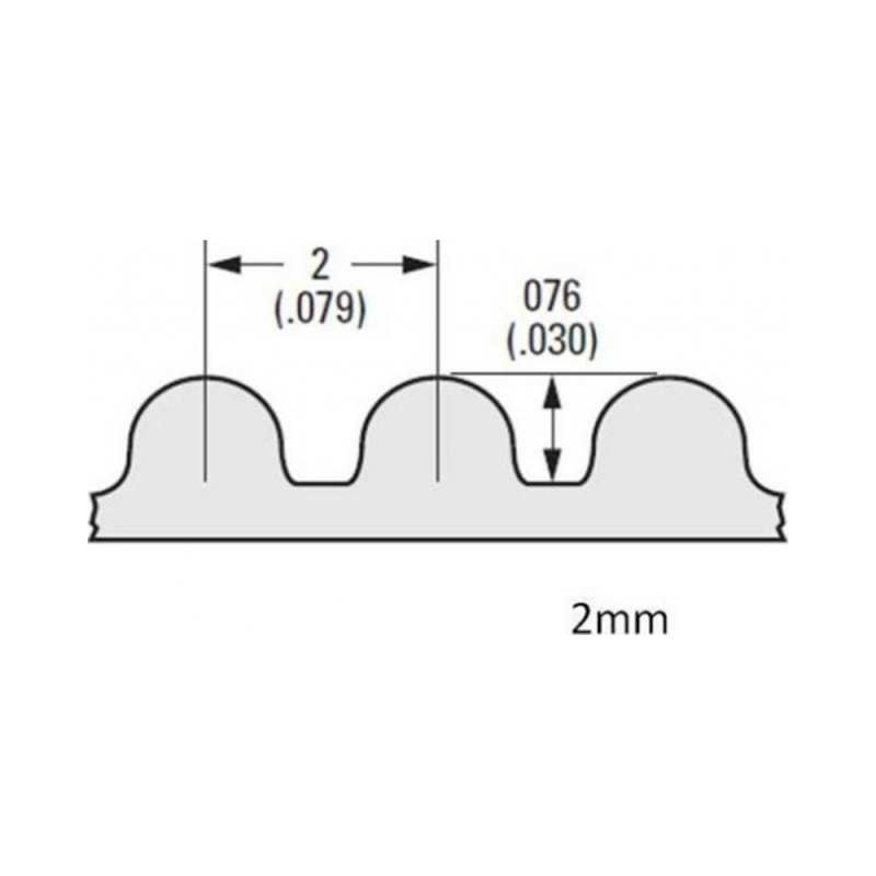 pas 2mm GT2 courroie synchrone/dentée 2GT-6 largeur 6mm 96mm 2 pièces 