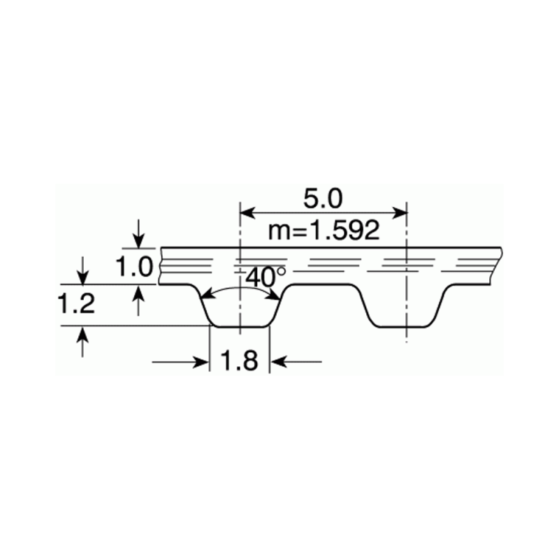 T5 Timing belt, 6mm width, per meter