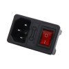 Red lighted switch with socket